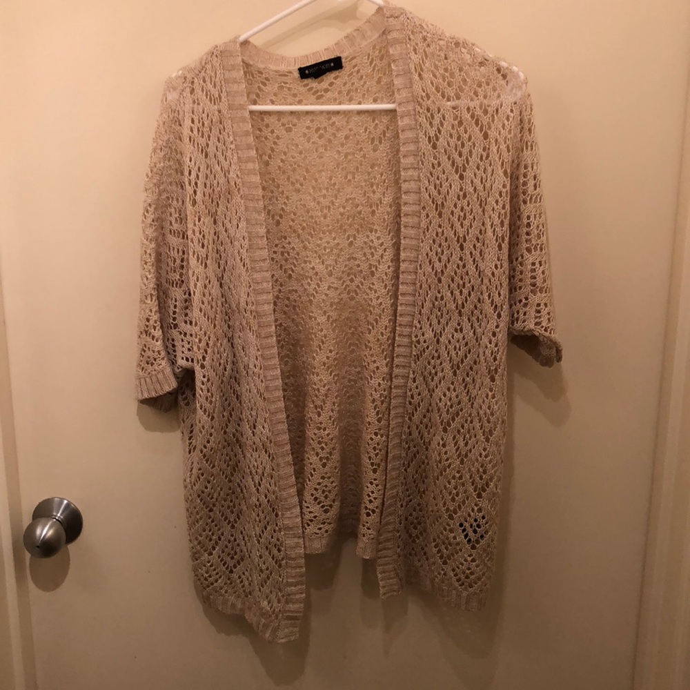 Short Sleeve Open Sweater